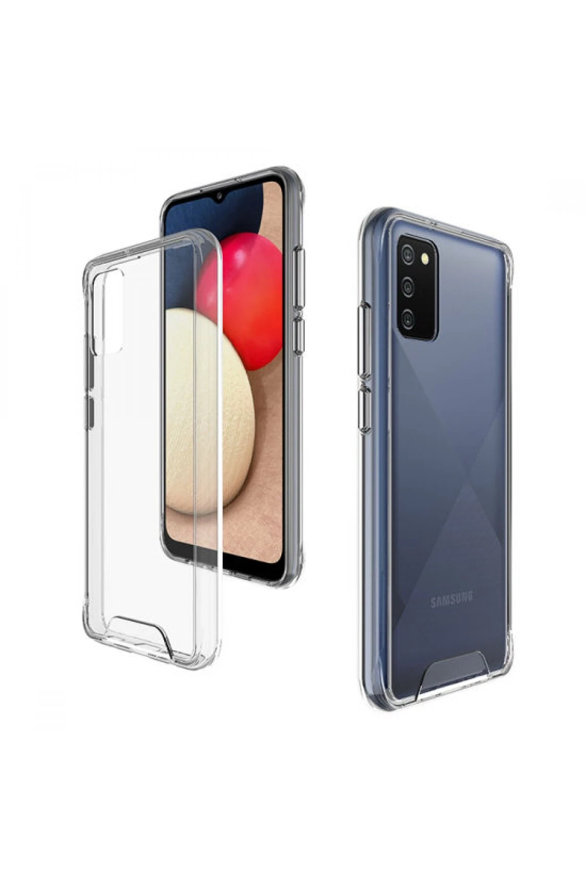 Newface Samsung Galaxy A02S Kılıf Lüx Şeffaf Silikon — görsel 3