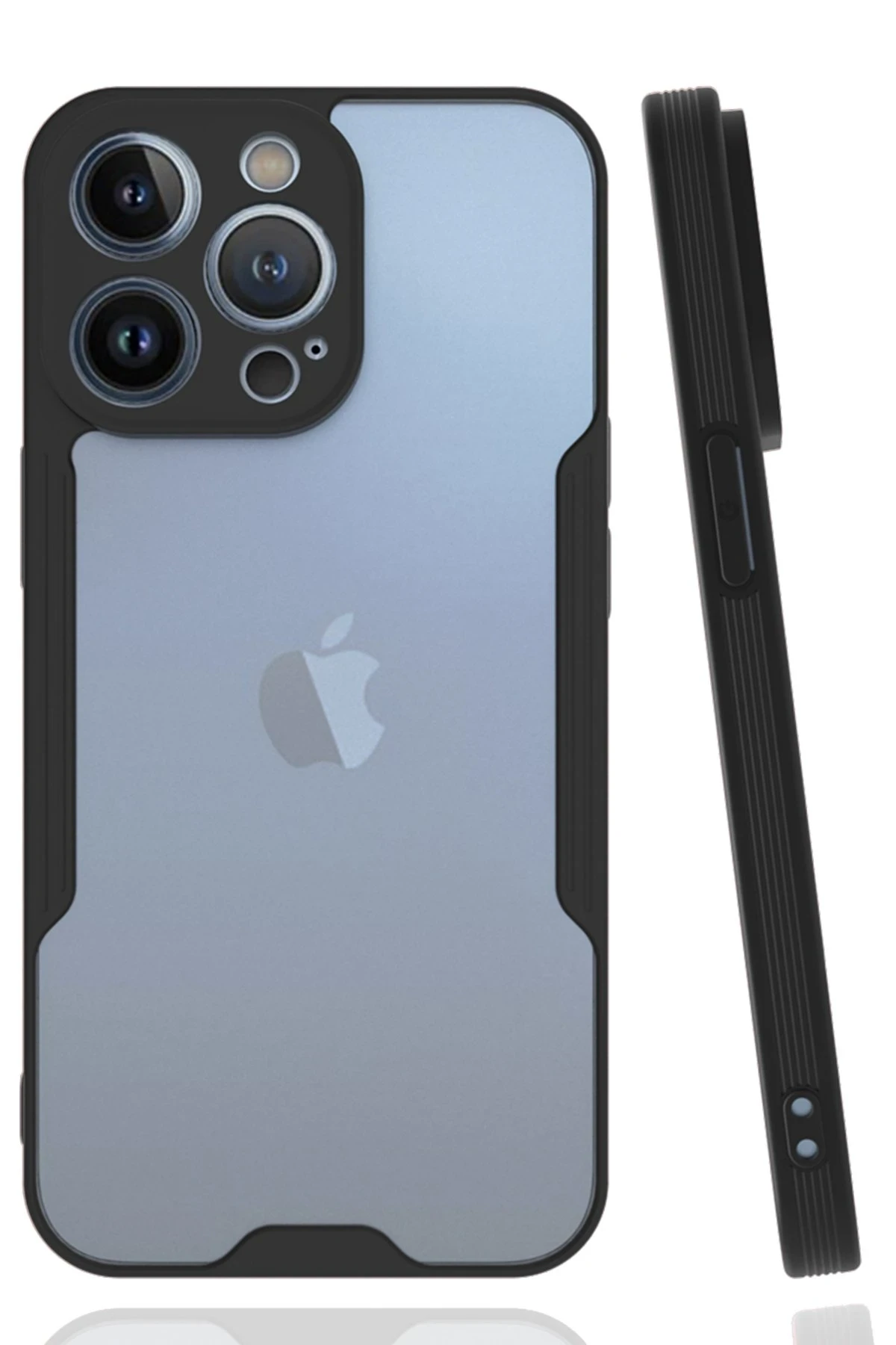 Newface Apple iPhone 14 Pro Max Kılıf Platin Silikon - Siyah