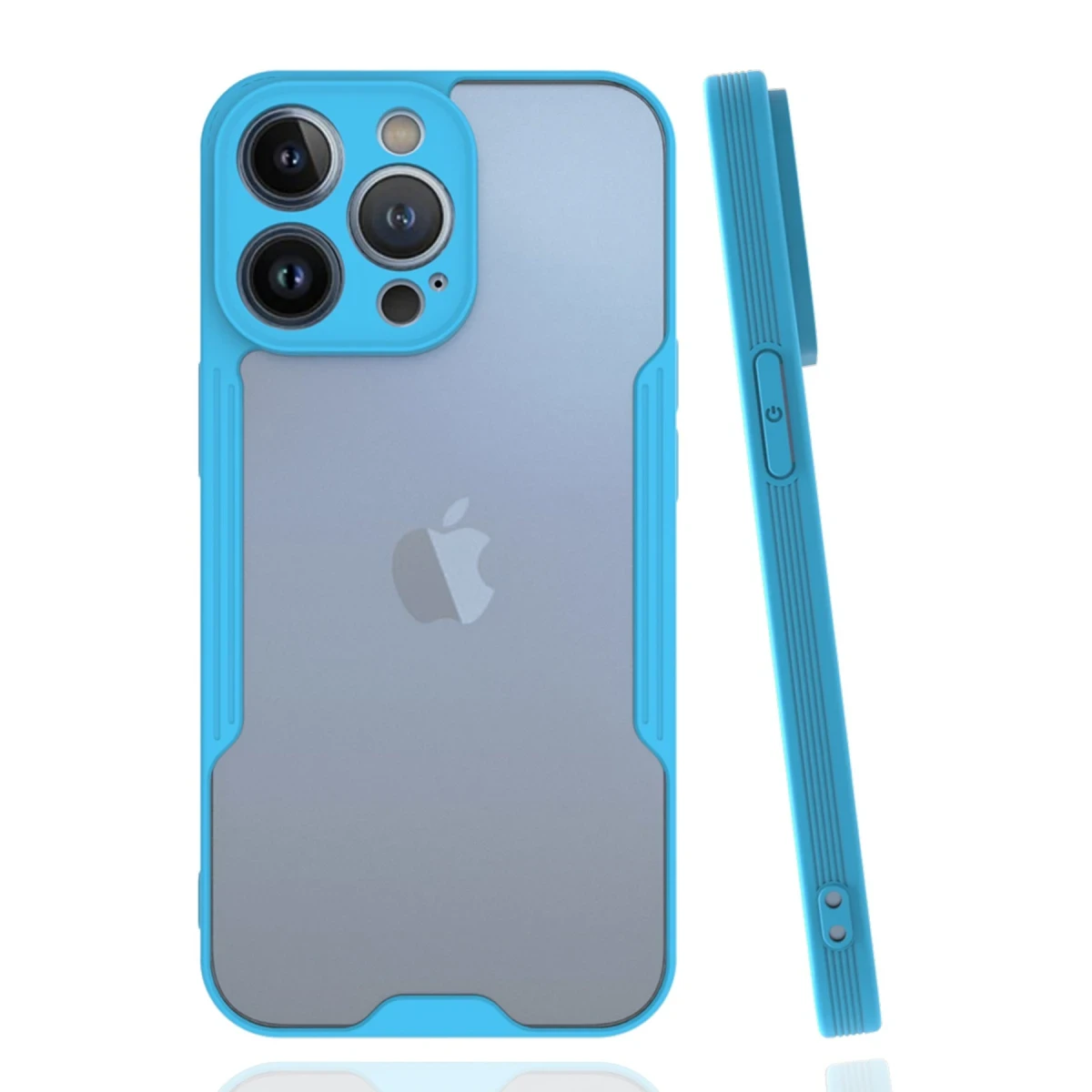 Newface Apple iPhone 14 Pro Max Kılıf Platin Silikon - Mavi