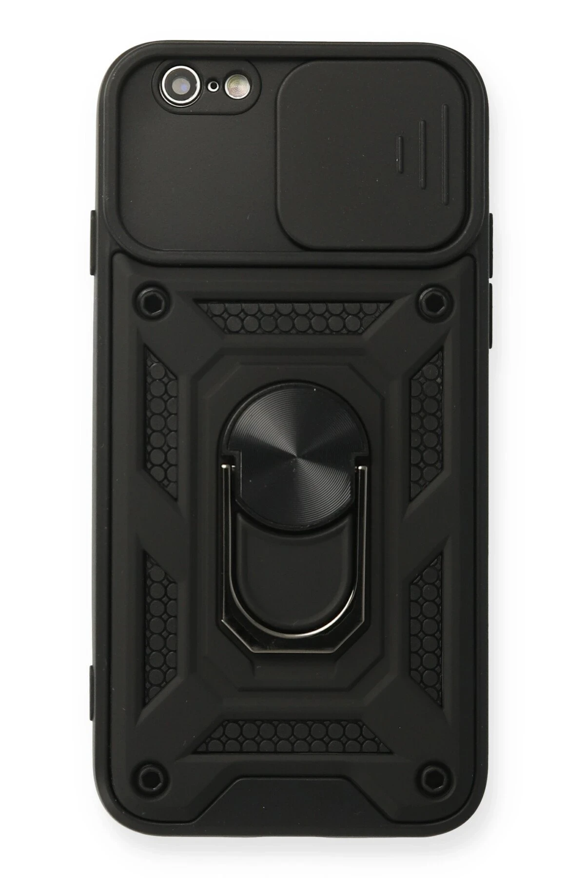 Newface Apple iPhone 6 Kılıf Pars Lens Yüzüklü Silikon - Siyah