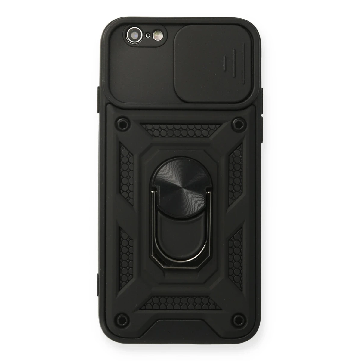 Newface Apple iPhone 6 Kılıf Pars Lens Yüzüklü Silikon - Siyah — görsel 4