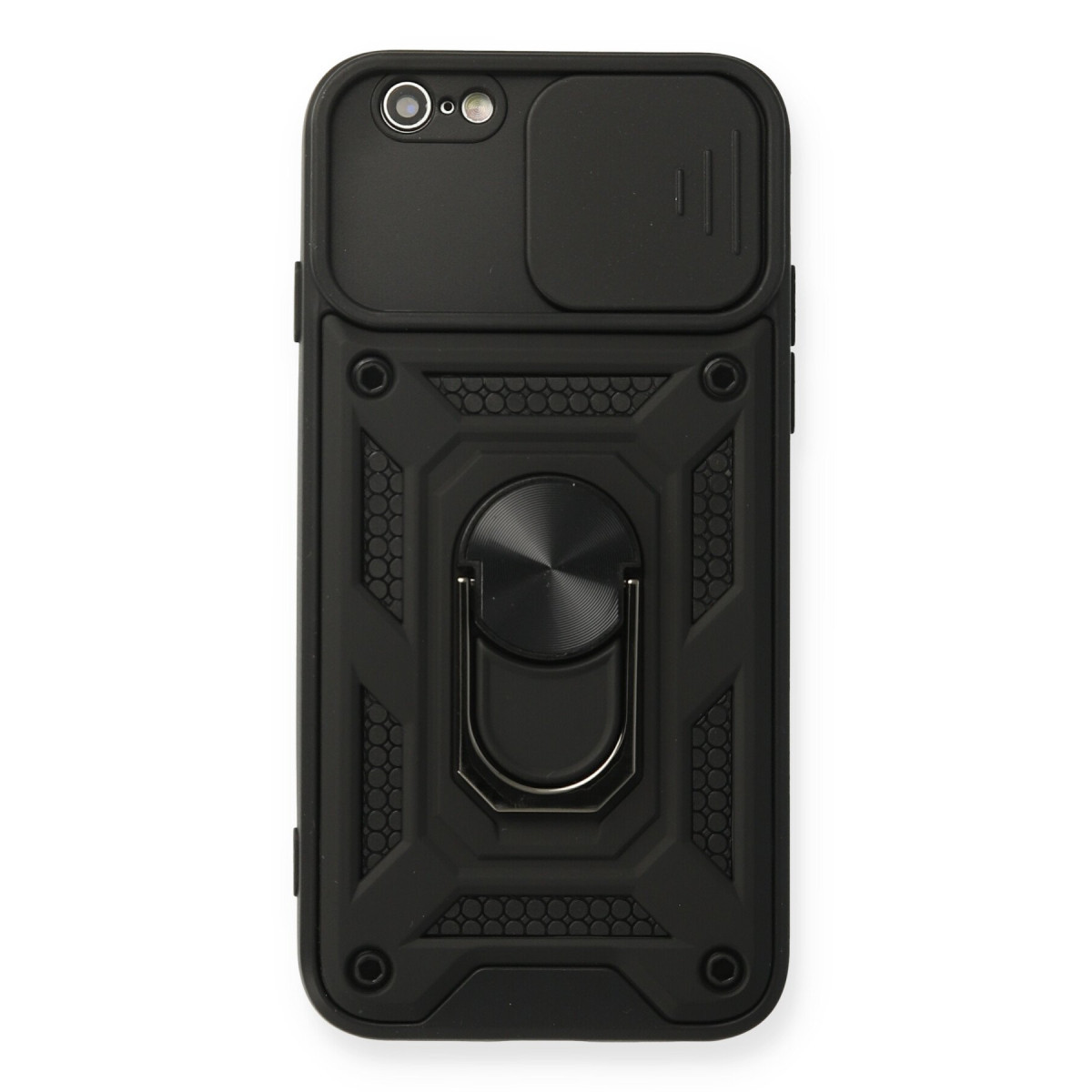 Newface Apple iPhone 6 Kılıf Pars Lens Yüzüklü Silikon - Siyah — görsel 7