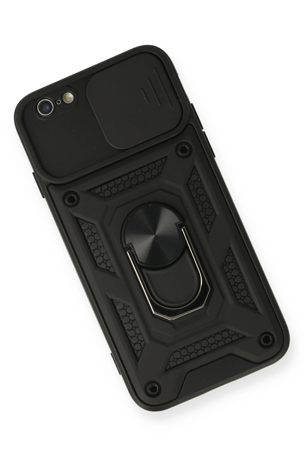 Newface Apple iPhone 6 Kılıf Pars Lens Yüzüklü Silikon - Siyah — görsel 3