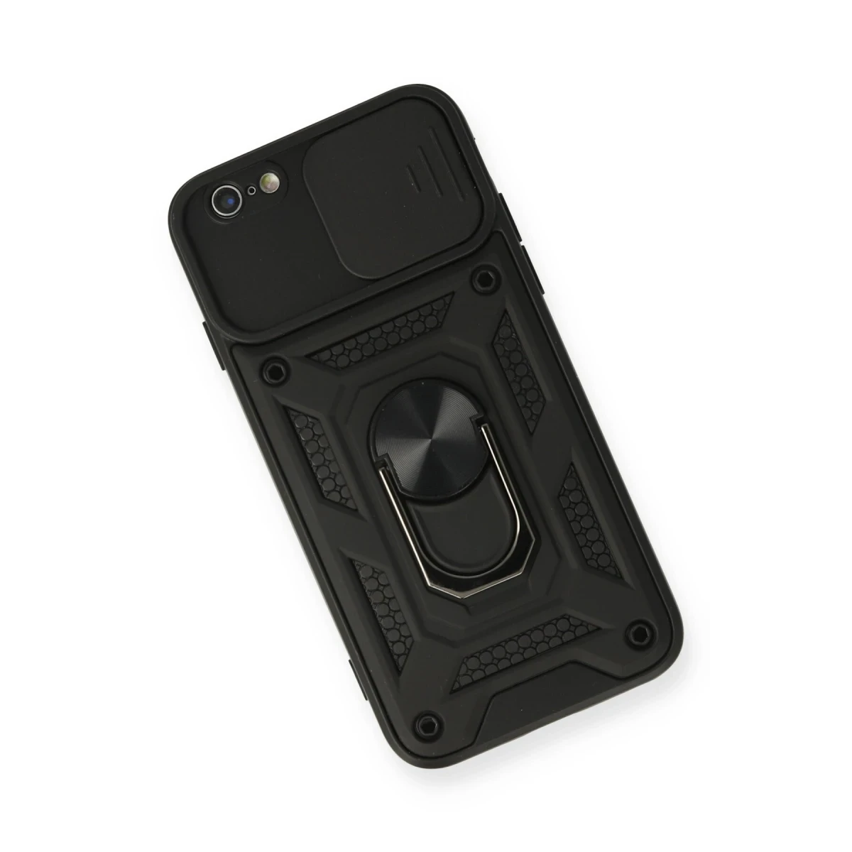 Newface Apple iPhone 6 Kılıf Pars Lens Yüzüklü Silikon - Siyah — görsel 6