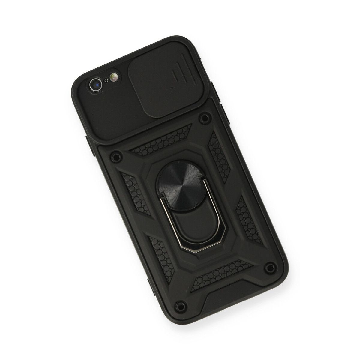 Newface Apple iPhone 6 Kılıf Pars Lens Yüzüklü Silikon - Siyah — görsel 9