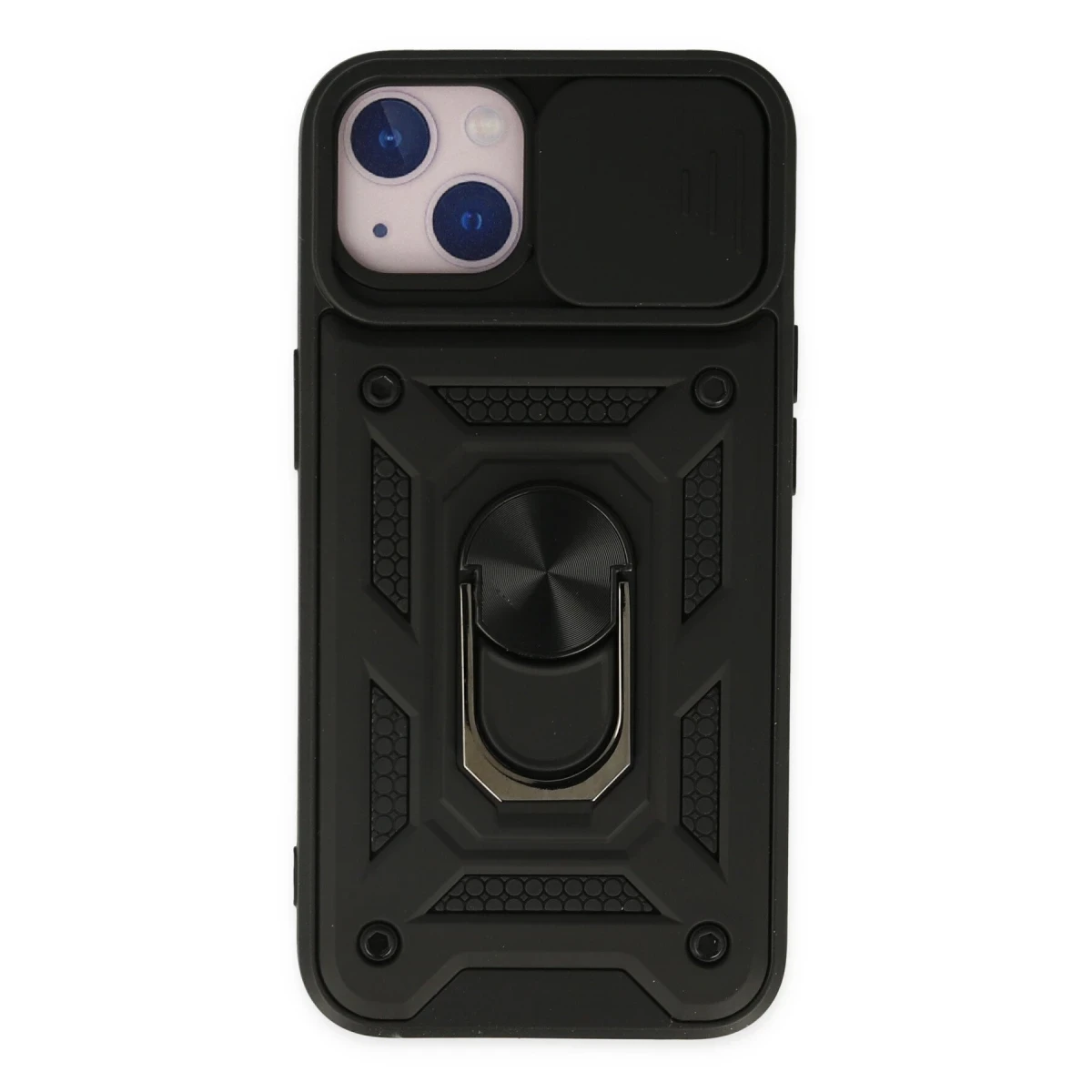 Newface Apple iPhone 14 Kılıf Pars Lens Yüzüklü Silikon - Siyah — görsel 4