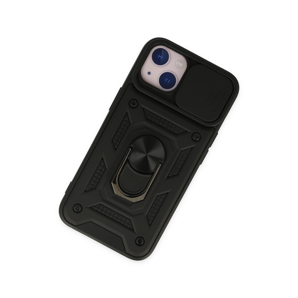 Newface Apple iPhone 14 Kılıf Pars Lens Yüzüklü Silikon - Siyah — görsel 9