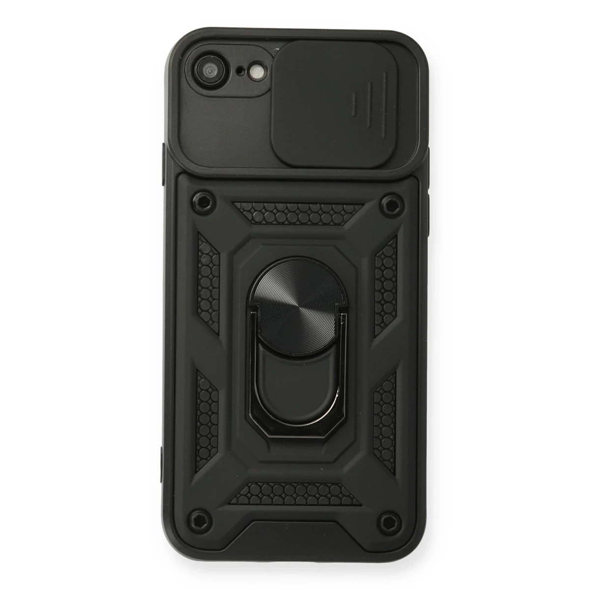 Newface Apple iPhone 7 Kılıf Pars Lens Yüzüklü Silikon - Siyah — görsel 4