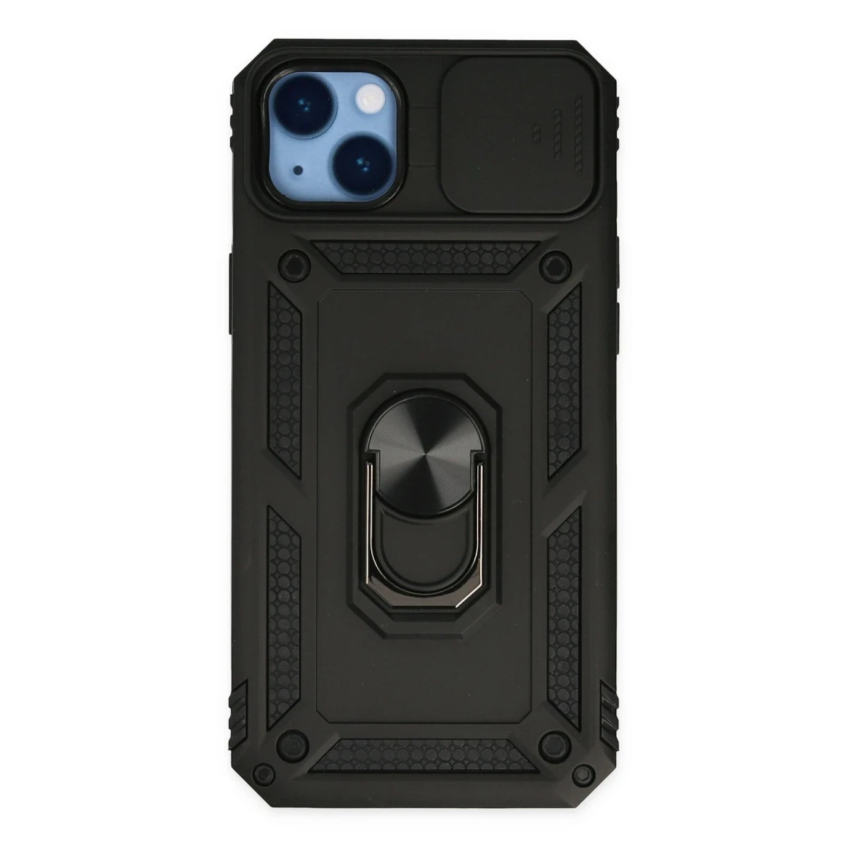 Newface Apple iPhone 14 Plus Kılıf Pars Lens Yüzüklü Silikon - Siyah — görsel 4