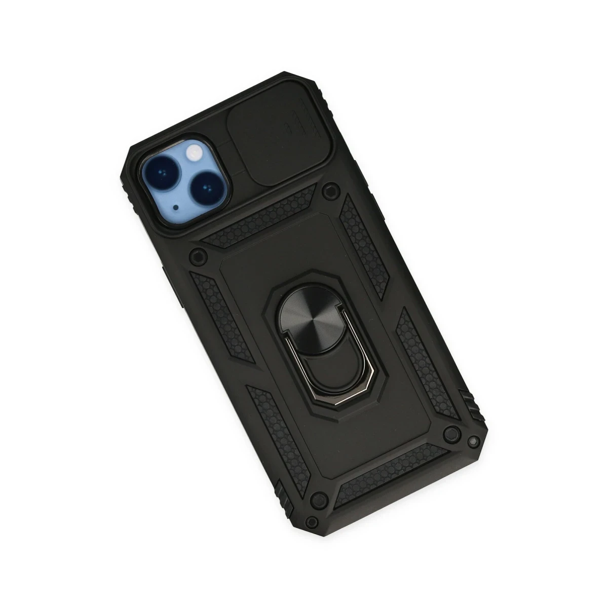 Newface Apple iPhone 14 Plus Kılıf Pars Lens Yüzüklü Silikon - Siyah — görsel 6
