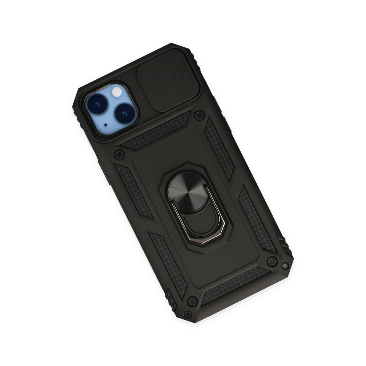 Newface Apple iPhone 14 Plus Kılıf Pars Lens Yüzüklü Silikon - Siyah — görsel 9