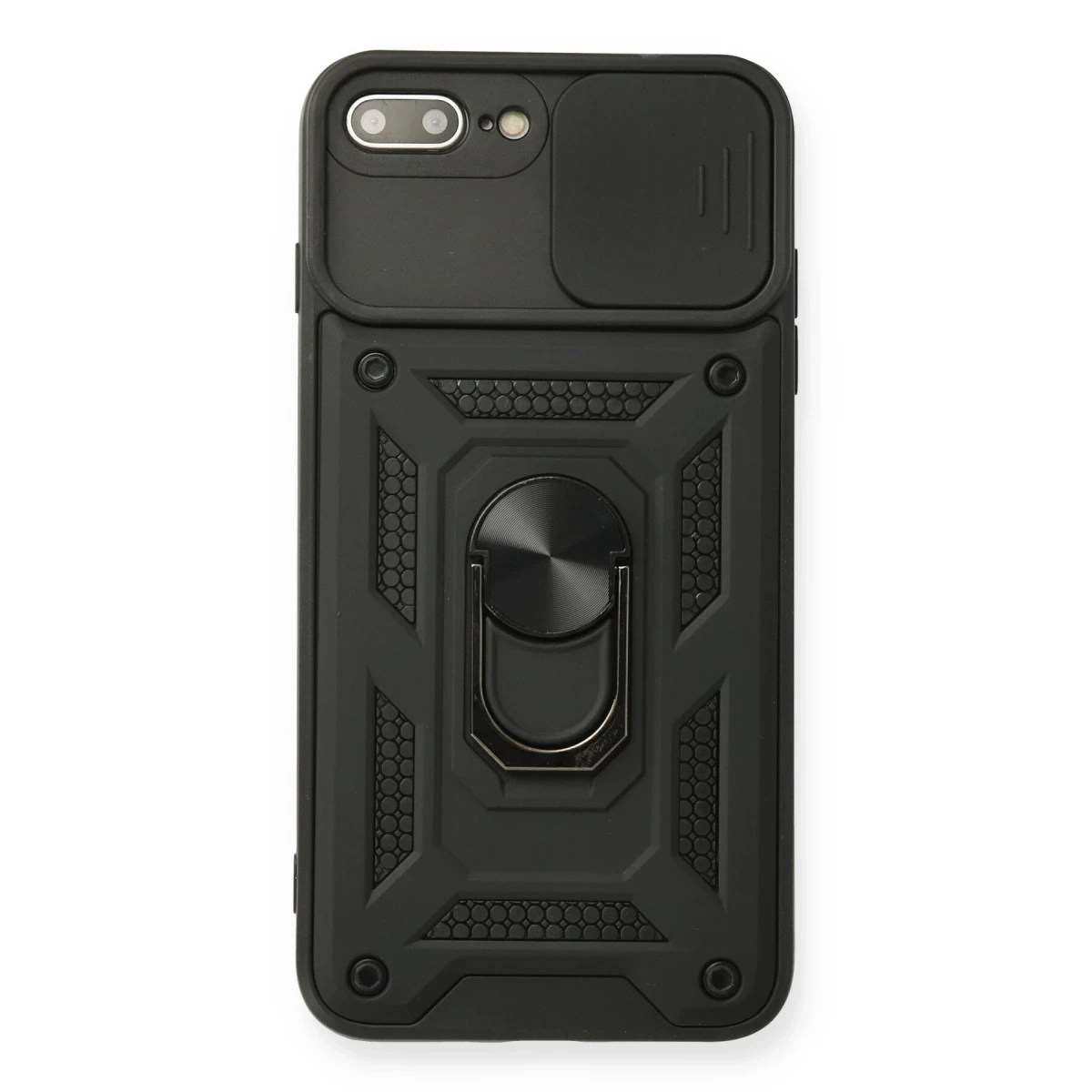 Newface Apple iPhone 7 Plus Kılıf Pars Lens Yüzüklü Silikon - Siyah — görsel 4