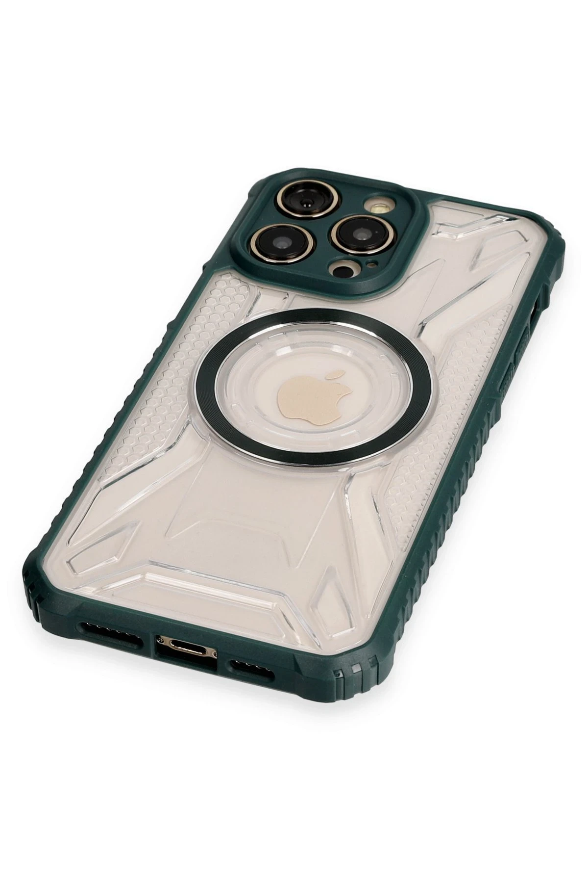 Newface iPhone 12 Pro Kılıf Prag Magneticsafe Kapak - Koyu Yeşil