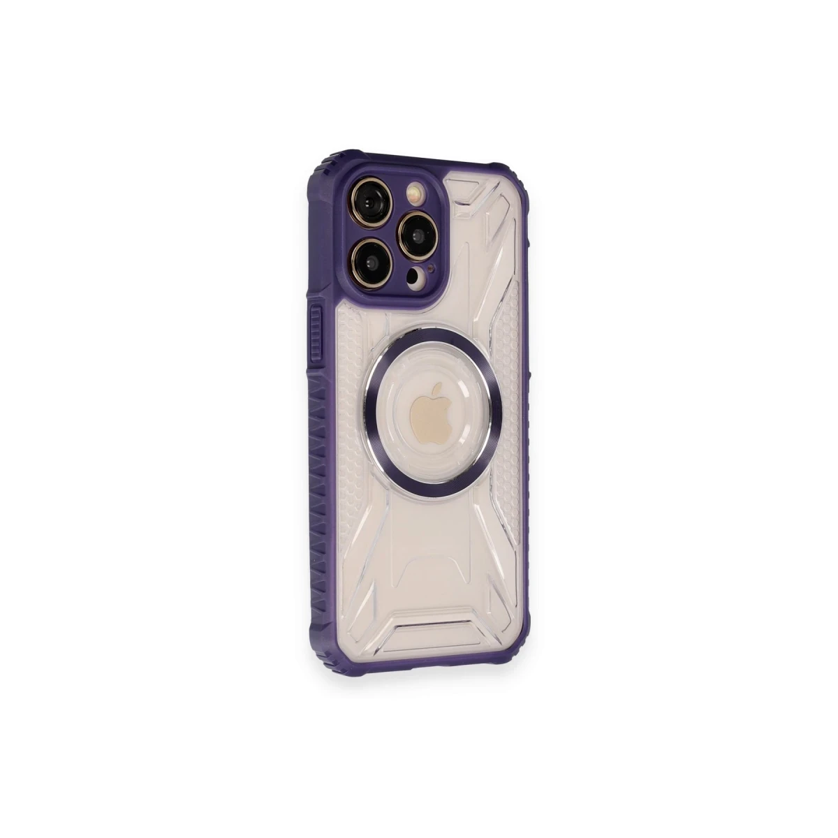 Newface Apple iPhone 12 Pro Kılıf Prag Magneticsafe Kapak - Derin Mor