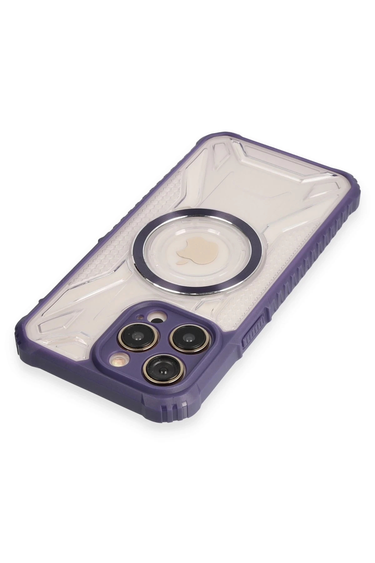 Newface iPhone 12 Pro Kılıf Prag Magneticsafe Kapak - Derin Mor