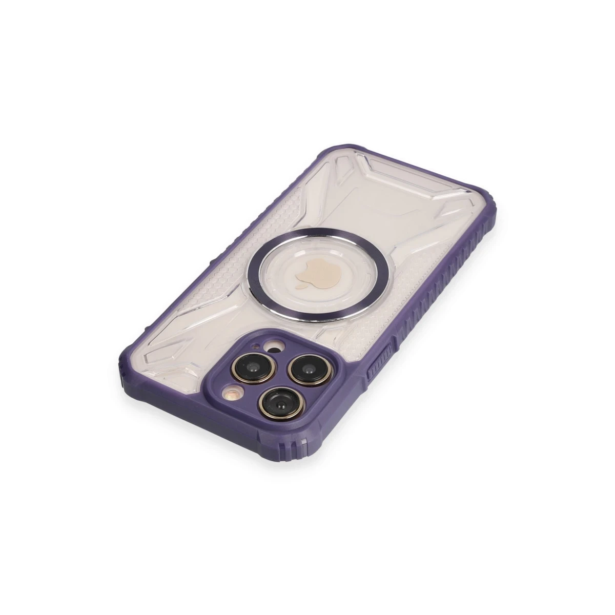 Newface Apple iPhone 12 Pro Kılıf Prag Magneticsafe Kapak - Derin Mor