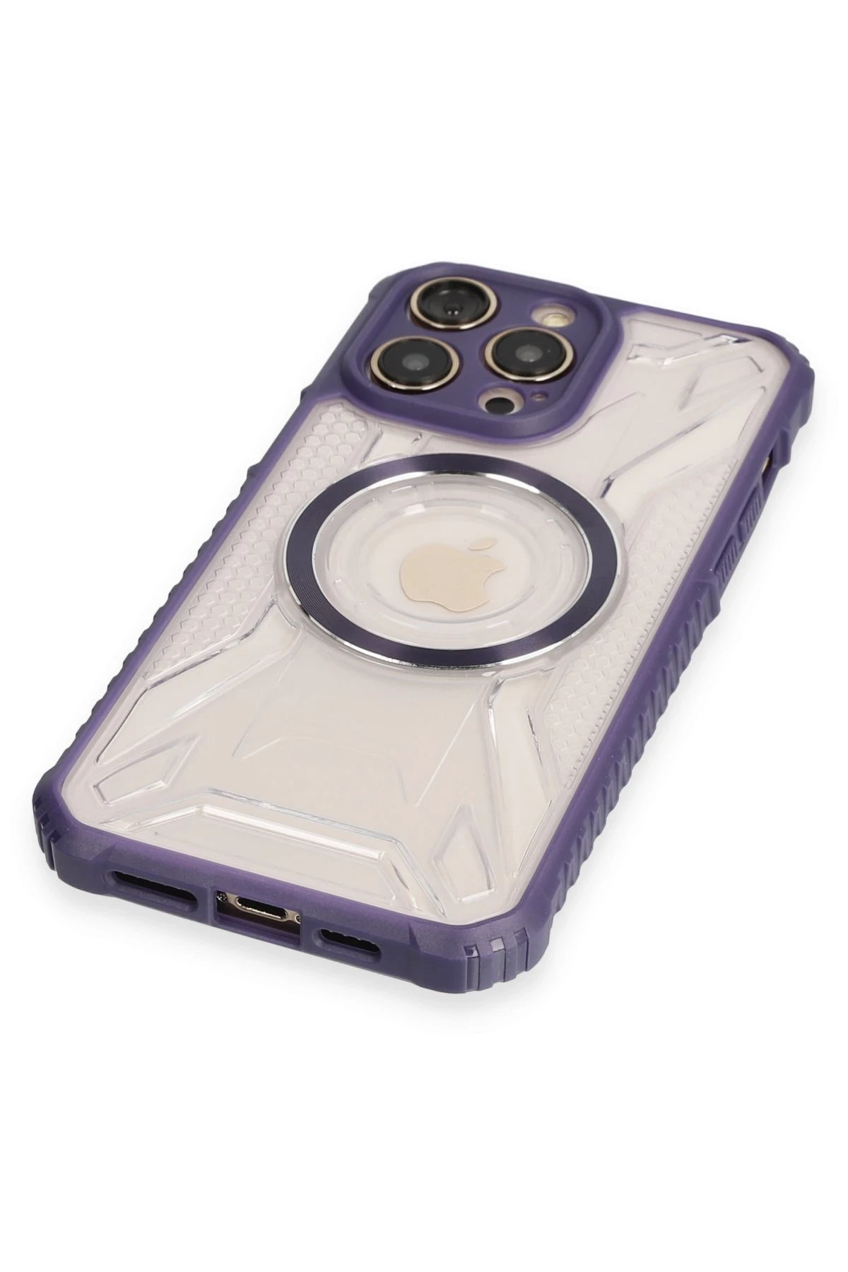Newface iPhone 12 Pro Kılıf Prag Magneticsafe Kapak - Derin Mor