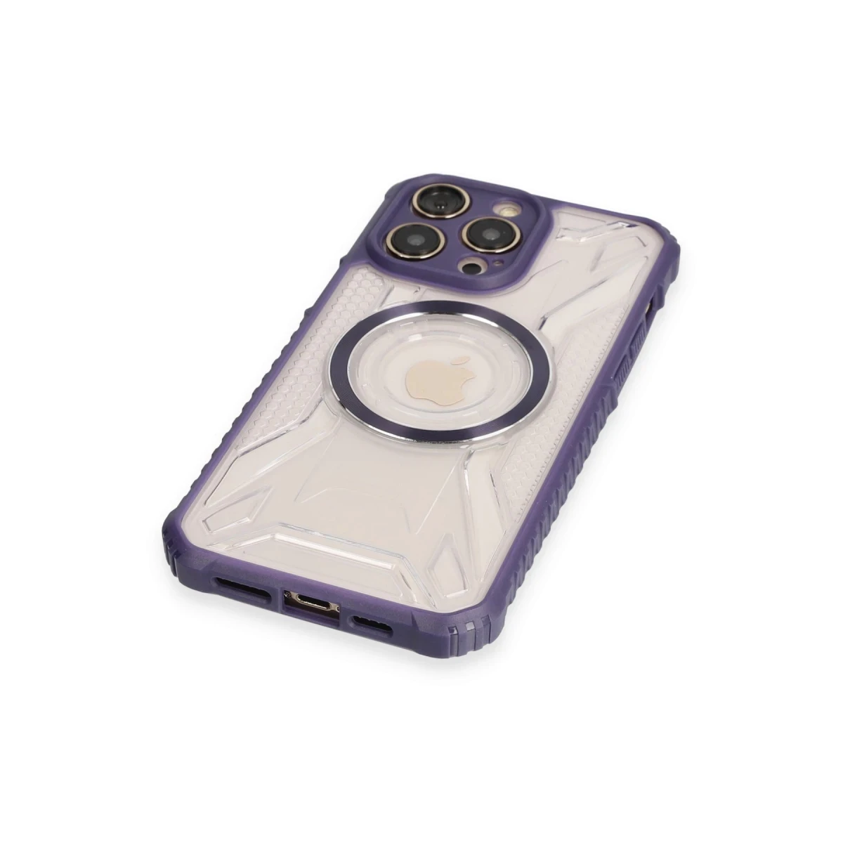 Newface Apple iPhone 12 Pro Kılıf Prag Magneticsafe Kapak - Derin Mor
