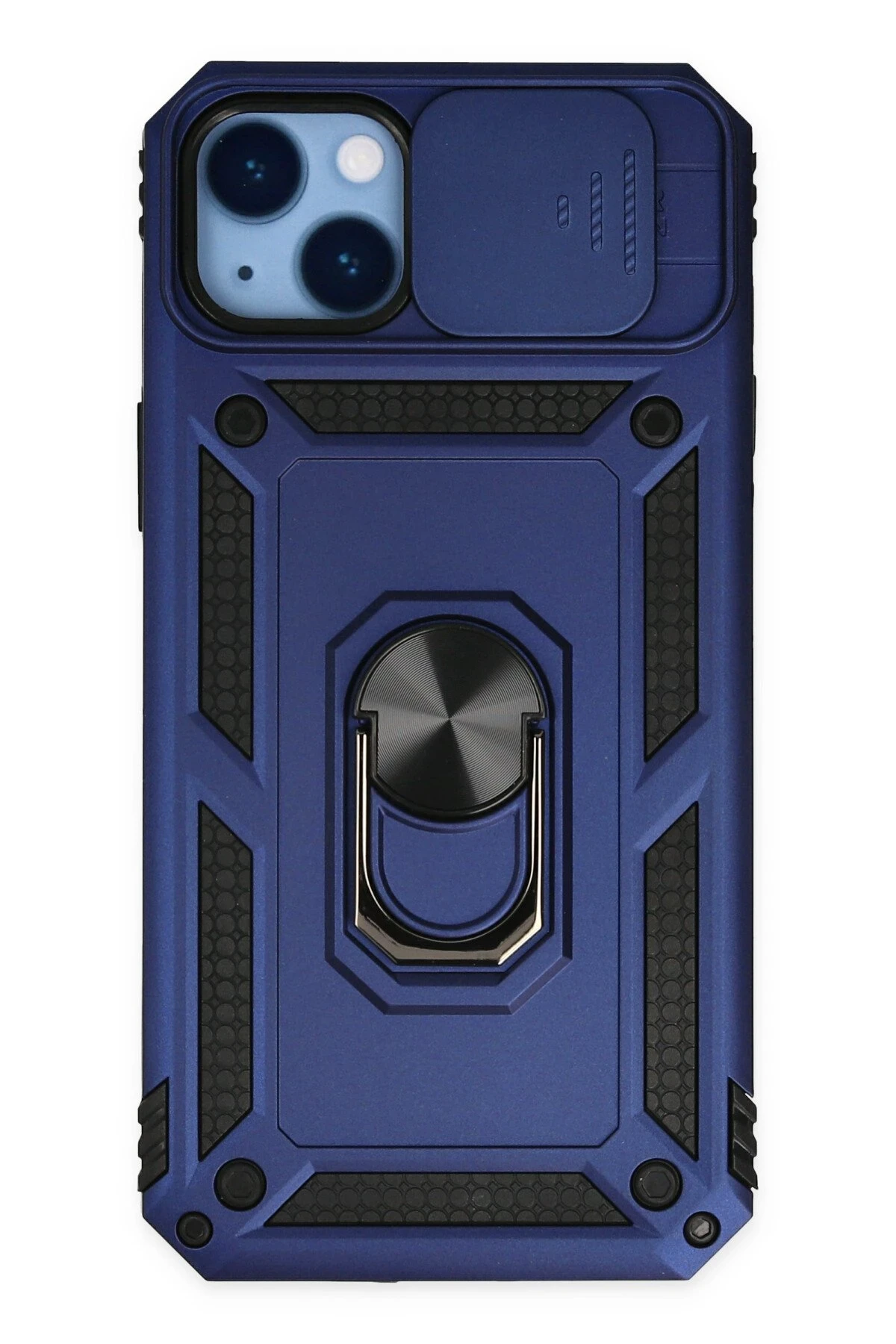 Newface iPhone 14 Plus Kılıf Pars Lens Yüzüklü Silikon - Lacivert