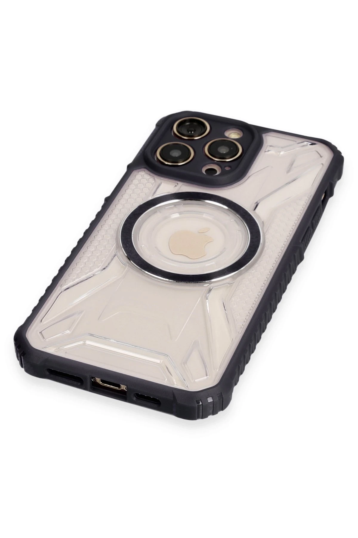Newface iPhone 12 Pro Max Kılıf Prag Magneticsafe Kapak - Siyah