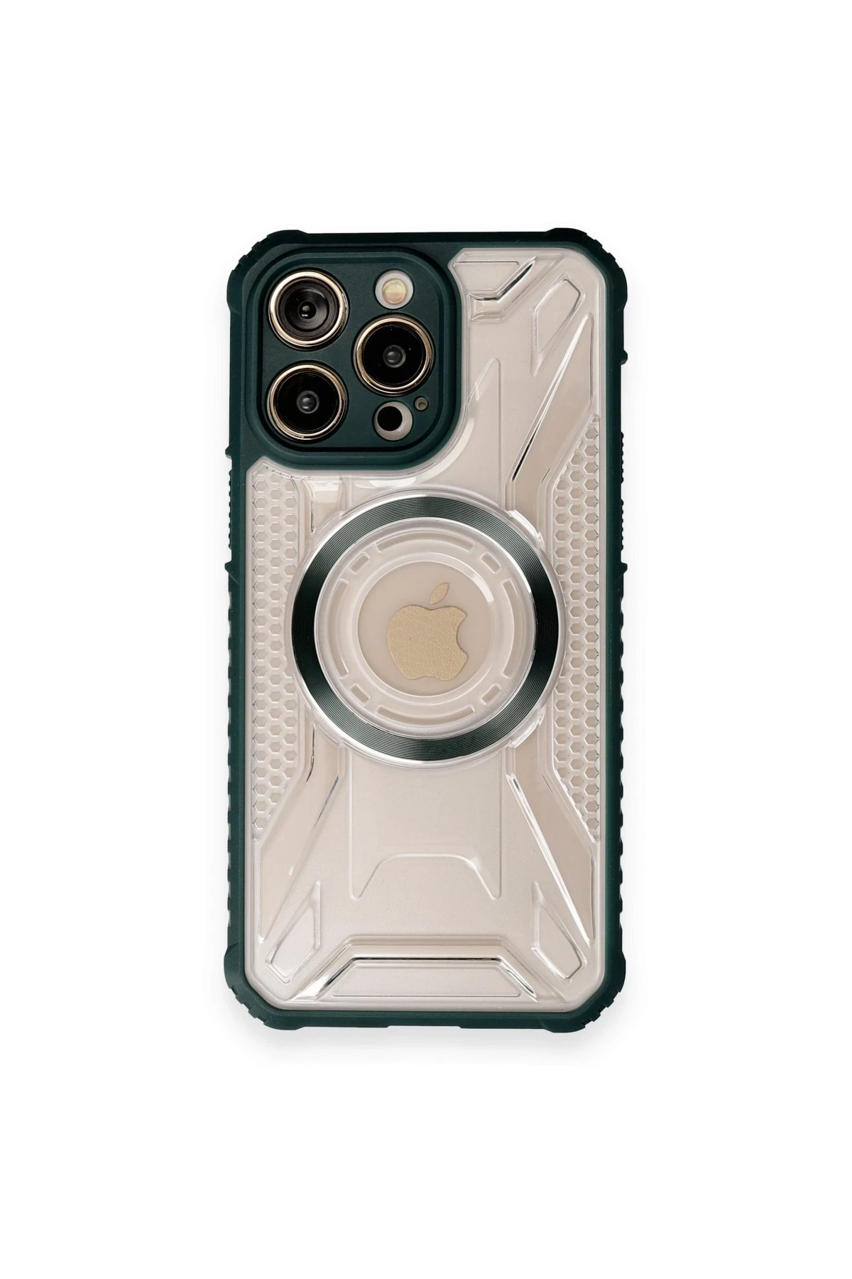 Newface iPhone 12 Pro Max Kılıf Prag Magneticsafe Kapak - Koyu Yeşil
