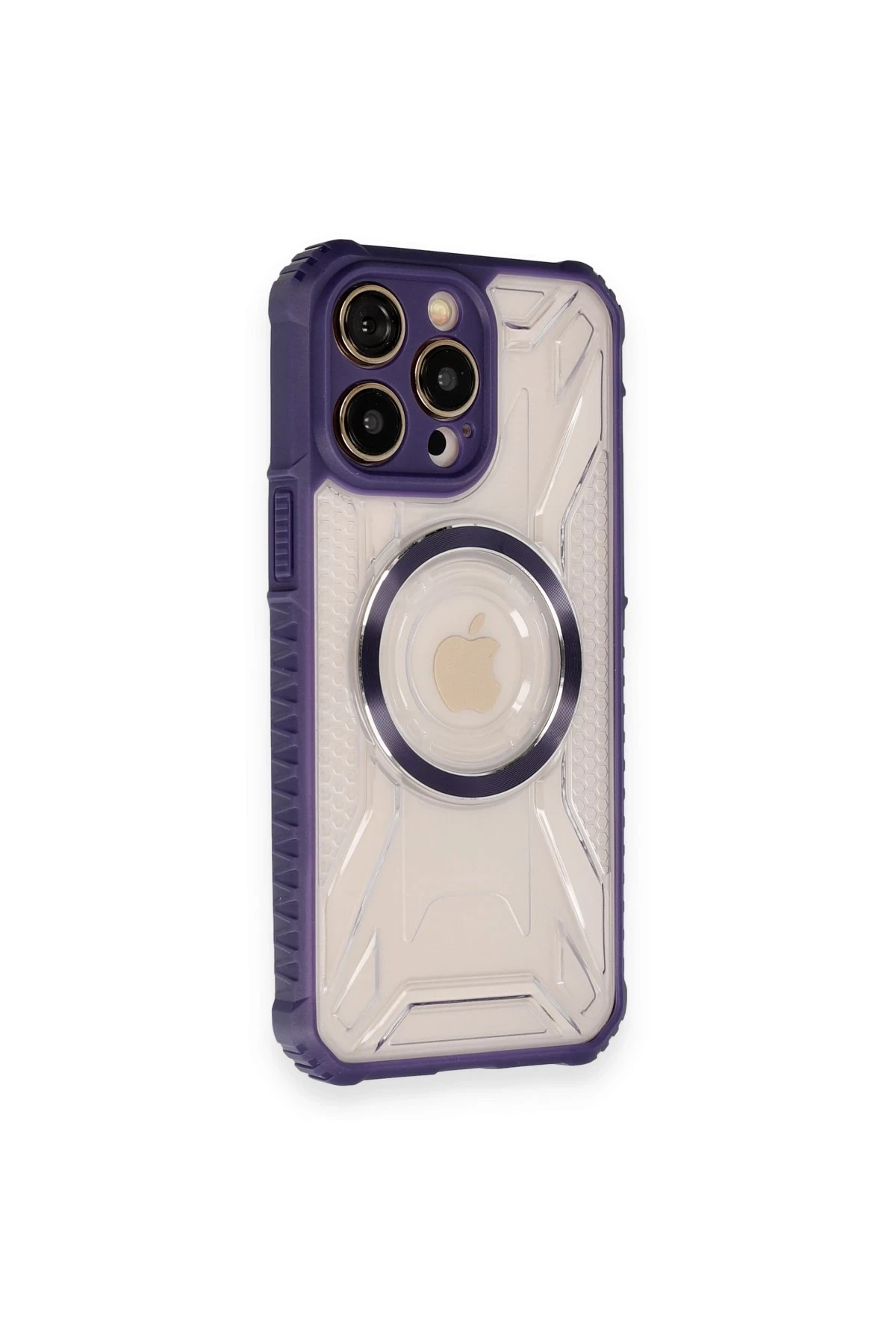 Newface iPhone 12 Pro Max Kılıf Prag Magneticsafe Kapak - Derin Mor