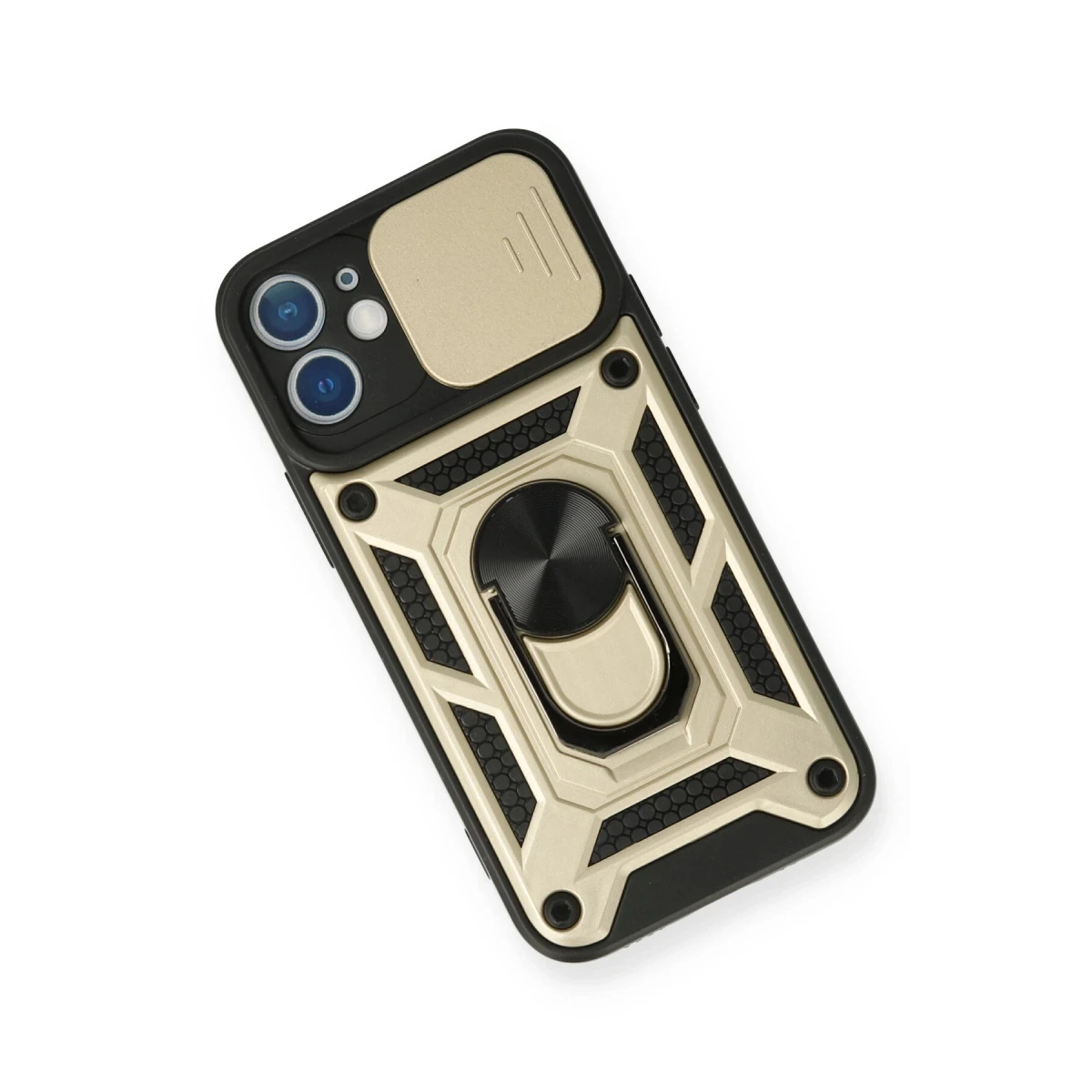 Apple iPhone 11 Kılıf Pars Lens Yüzüklü Silikon - Gold