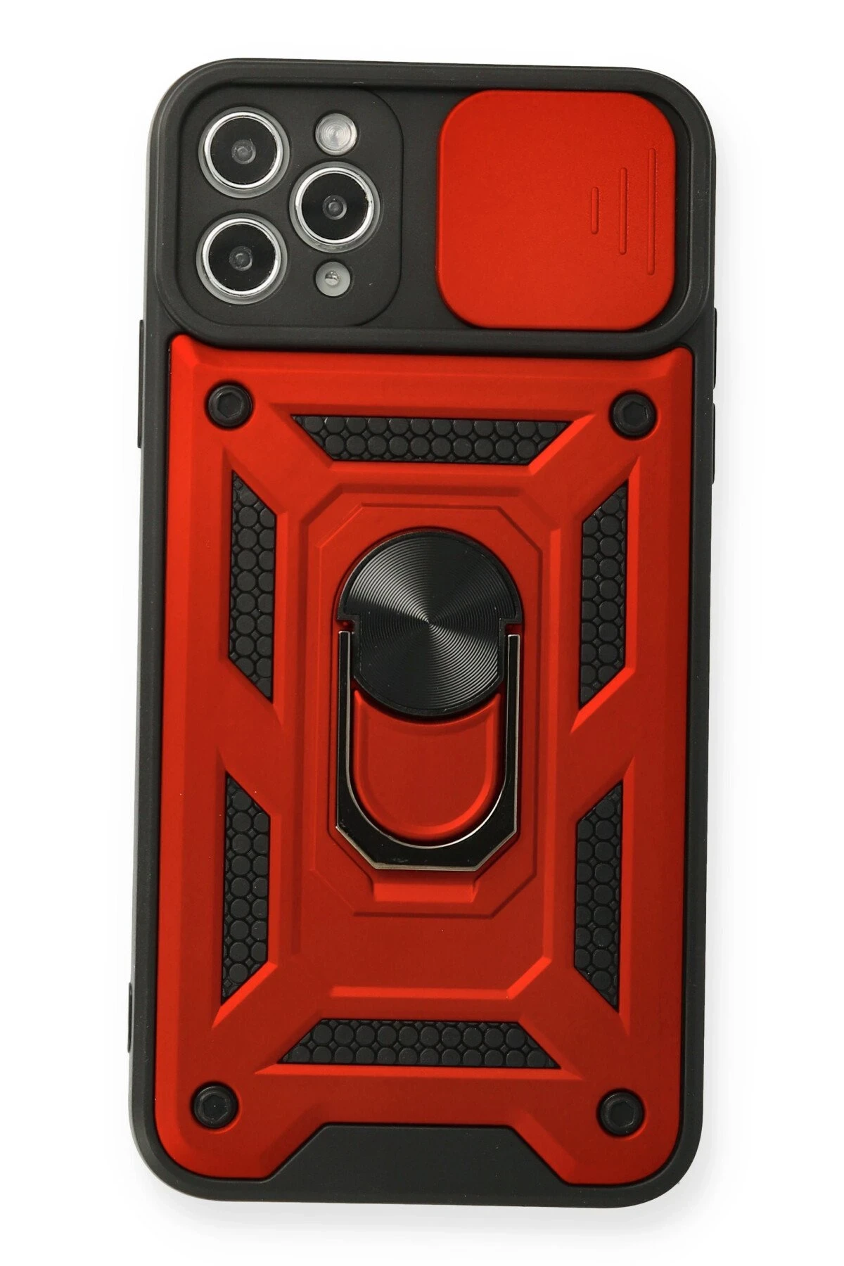 Newface iPhone 11 Pro Kılıf Pars Lens Yüzüklü Silikon - Kırmızı