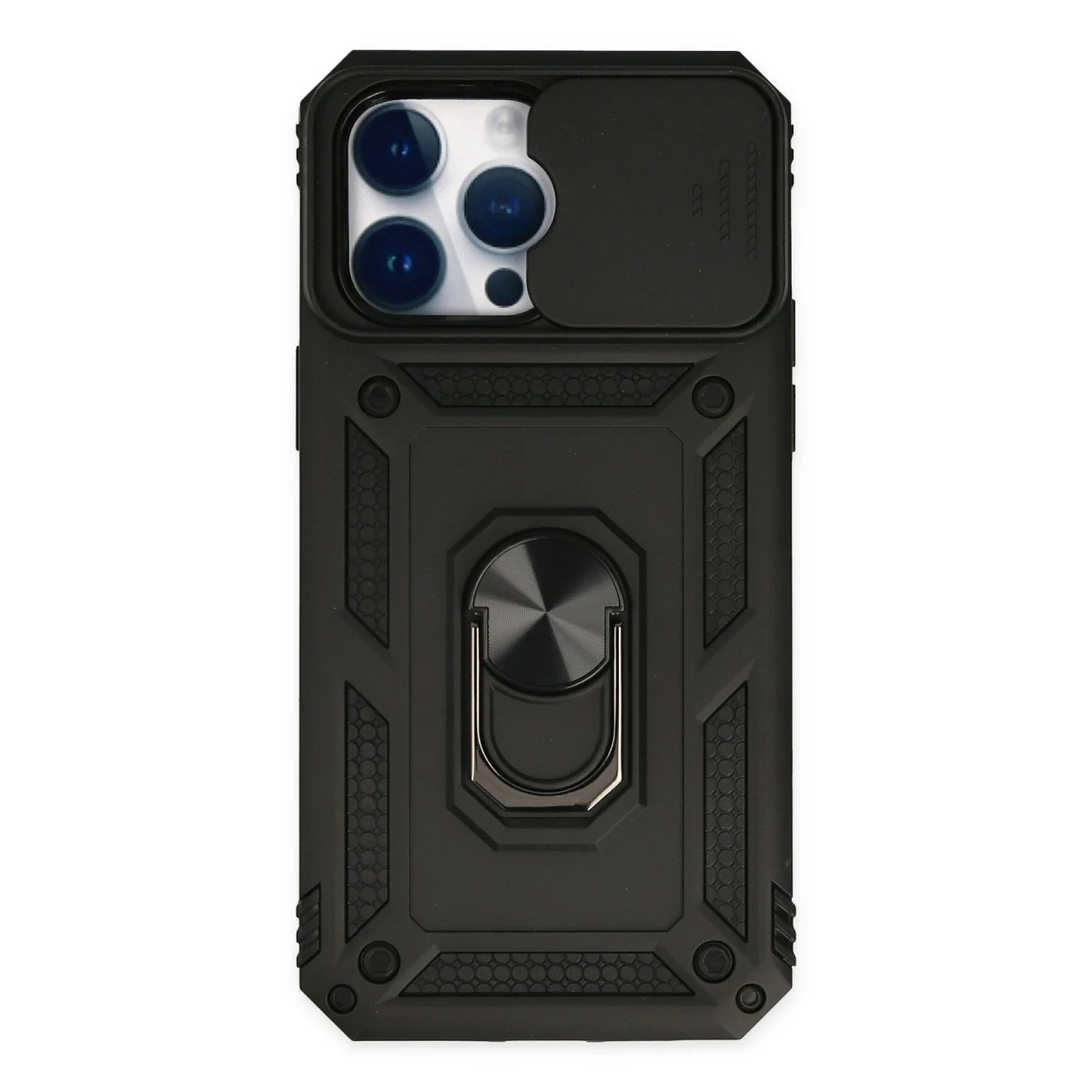 Newface Apple iPhone 14 Pro Max Kılıf Pars Lens Yüzüklü Silikon - Siyah — görsel 4