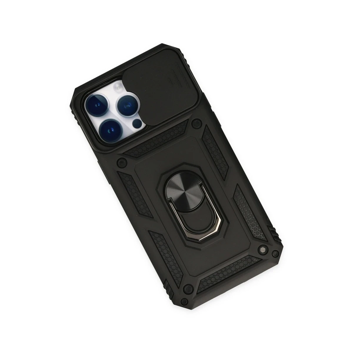 Newface Apple iPhone 14 Pro Max Kılıf Pars Lens Yüzüklü Silikon - Siyah — görsel 6