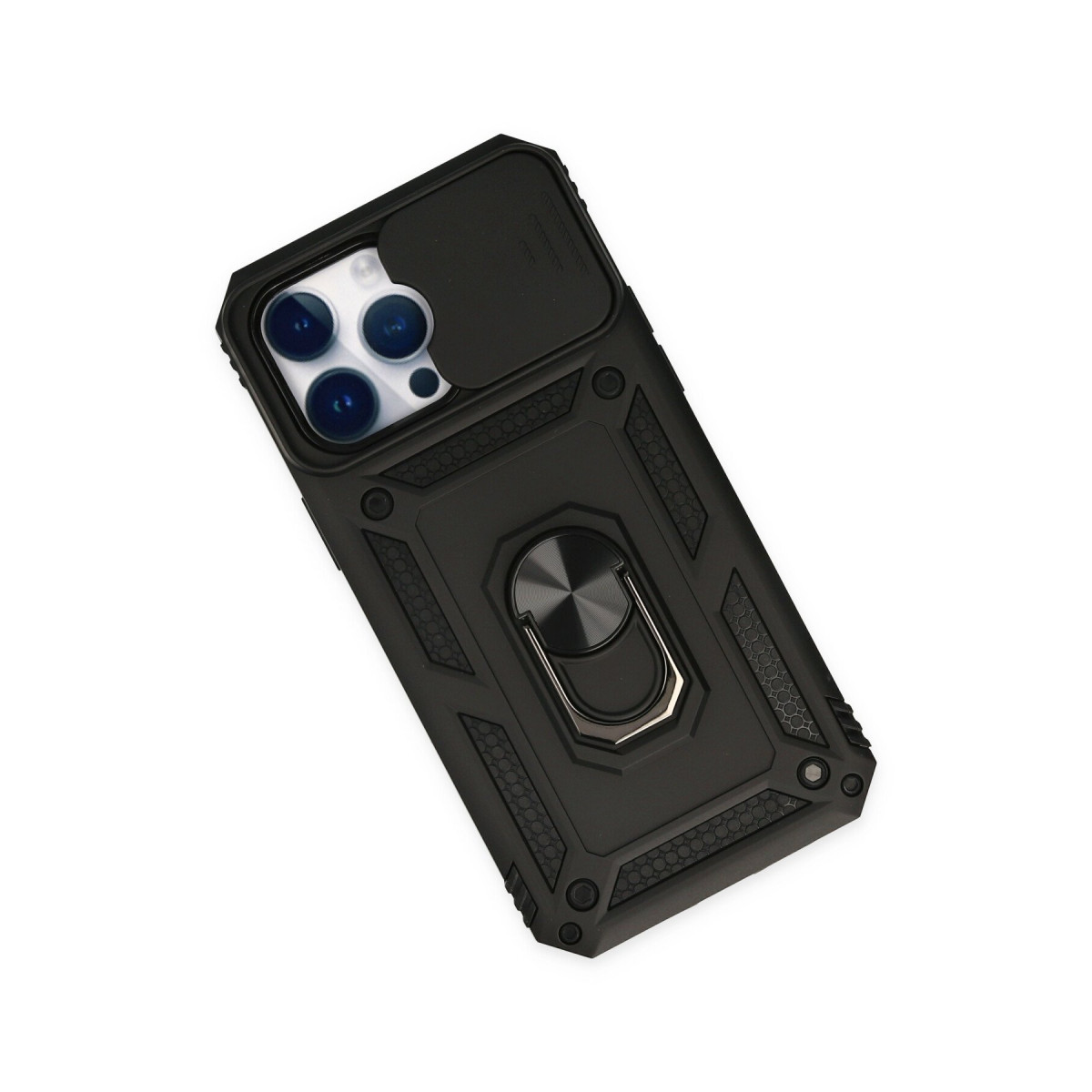 Newface Apple iPhone 14 Pro Max Kılıf Pars Lens Yüzüklü Silikon - Siyah — görsel 9