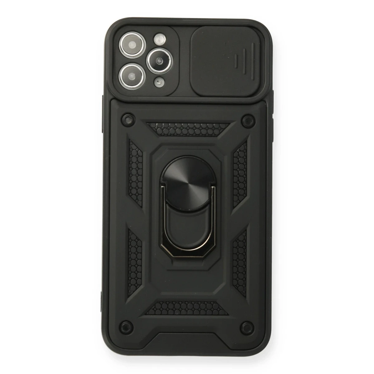 Newface Apple iPhone 11 Pro Max Kılıf Pars Lens Yüzüklü Silikon - Siyah — görsel 4