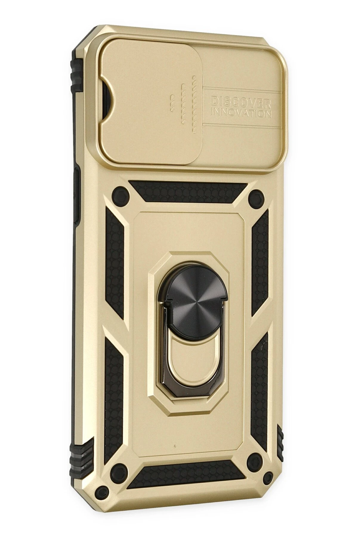 Newface iPhone 14 Pro Max Kılıf Pars Lens Yüzüklü Silikon - Gold