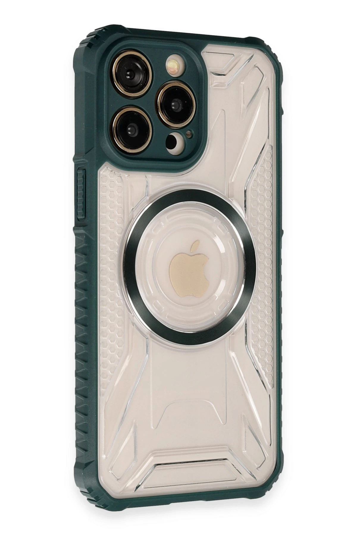 Newface iPhone 13 Pro Max Kılıf Prag Magneticsafe Kapak - Koyu Yeşil