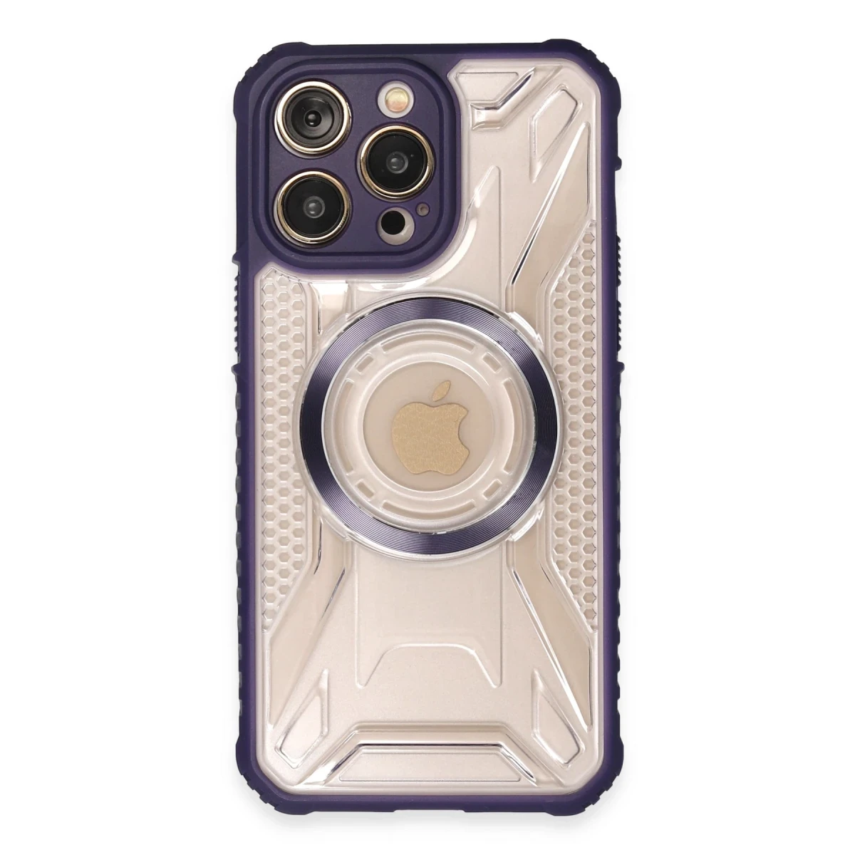 Newface Apple iPhone 13 Pro Max Kılıf Prag Magneticsafe Kapak - Derin Mor