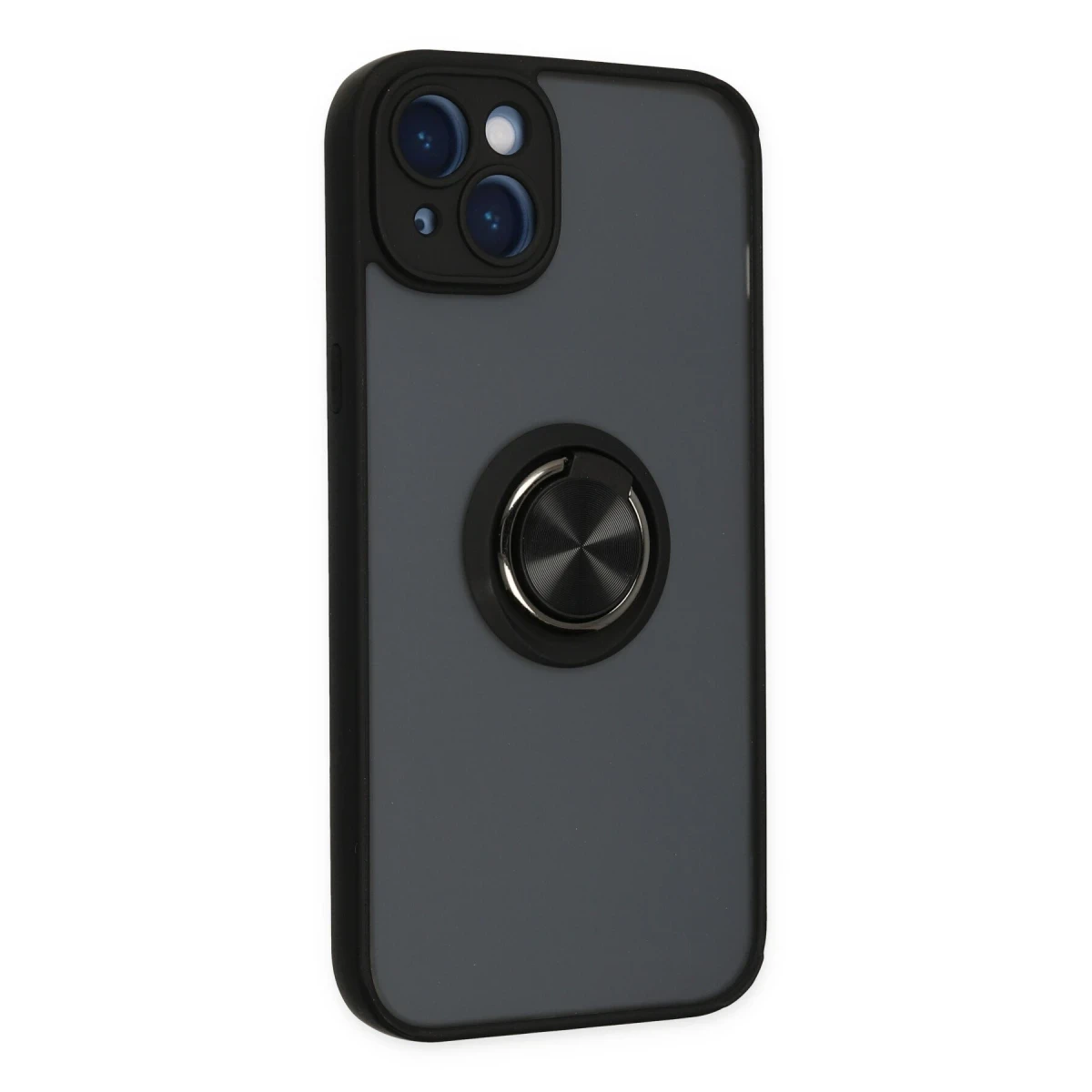 Newface Apple iPhone 14 Kılıf Montreal Yüzüklü Silikon Kapak - Siyah — görsel 6