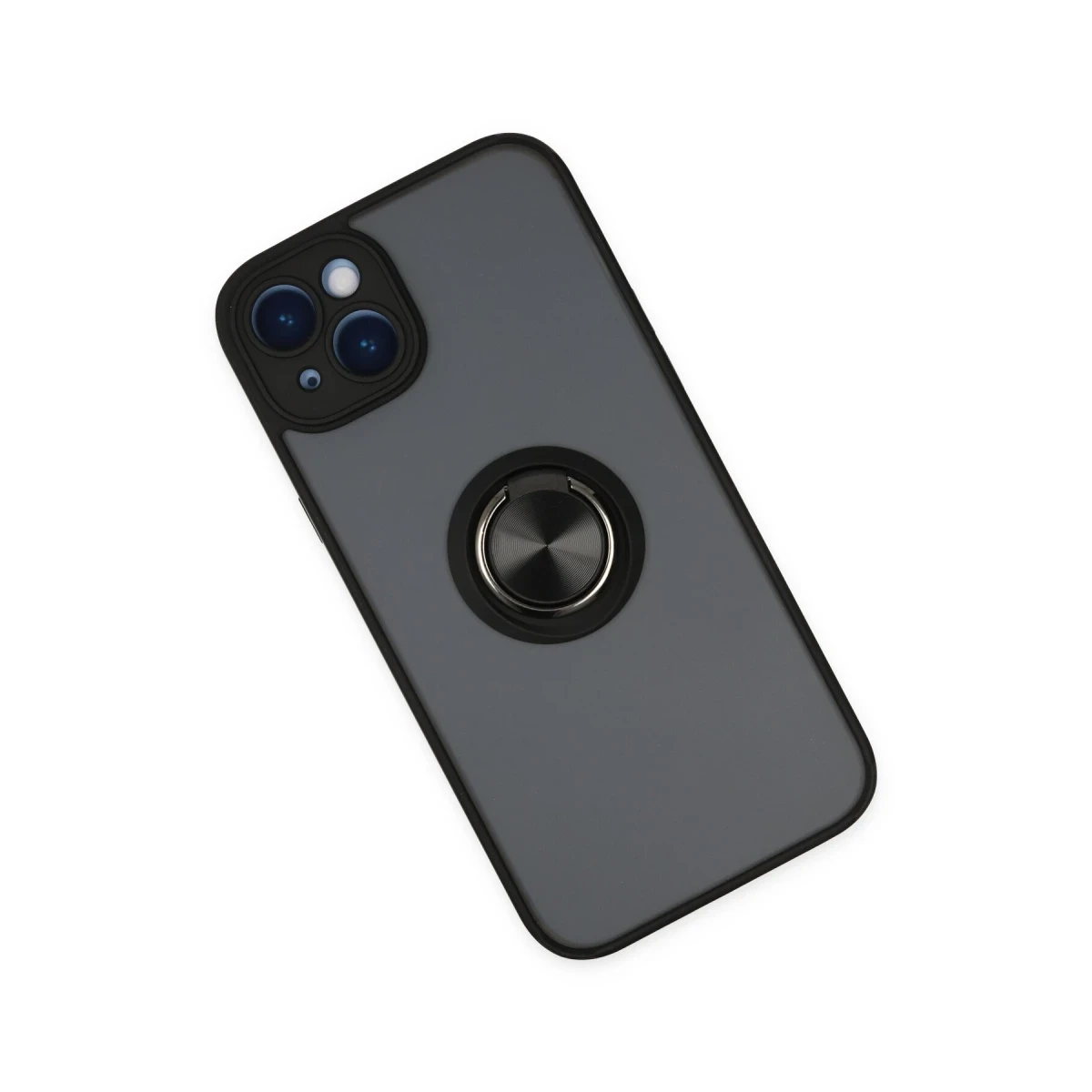 Newface Apple iPhone 14 Kılıf Montreal Yüzüklü Silikon Kapak - Siyah — görsel 7