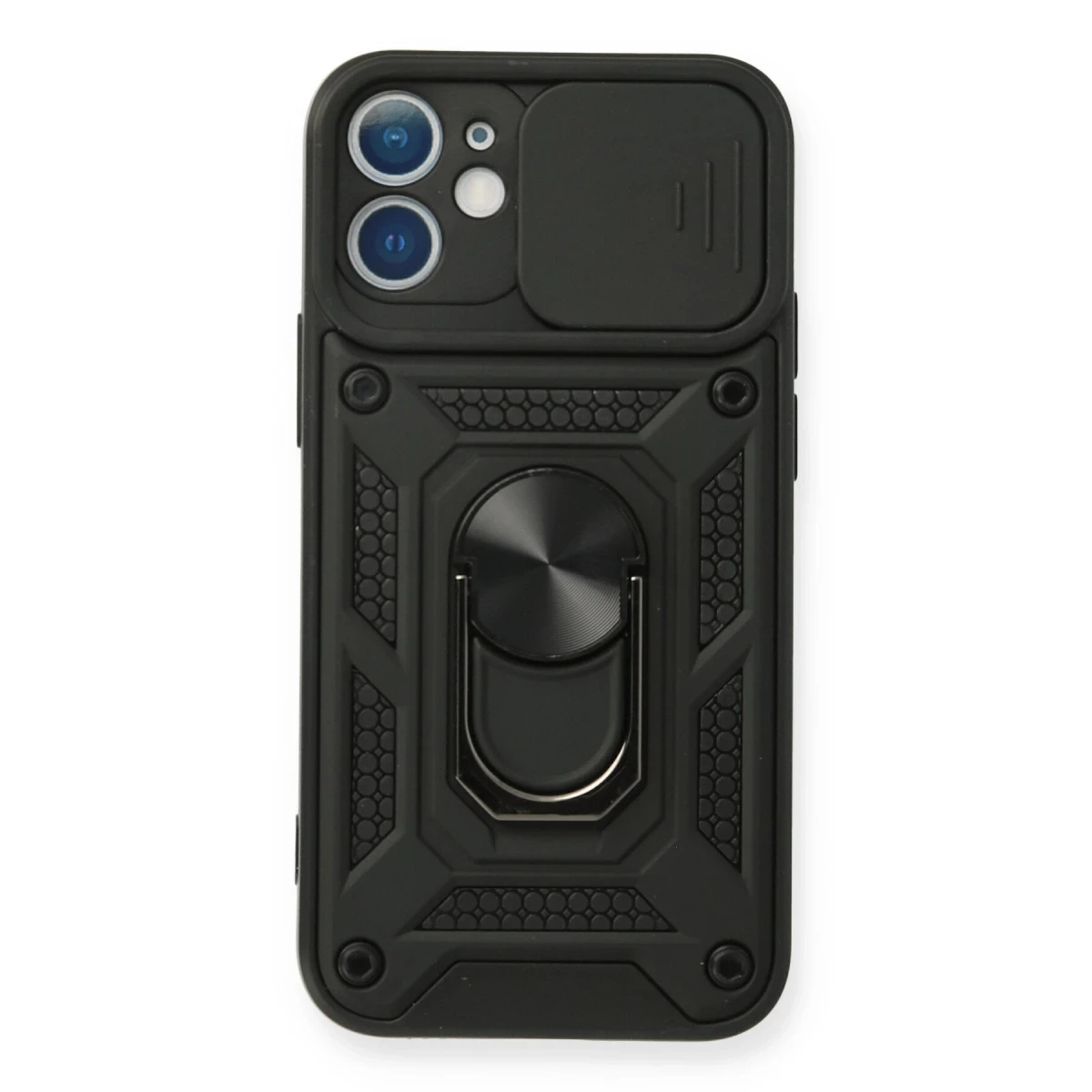 Newface Apple iPhone 12 Kılıf Pars Lens Yüzüklü Silikon - Siyah — görsel 4