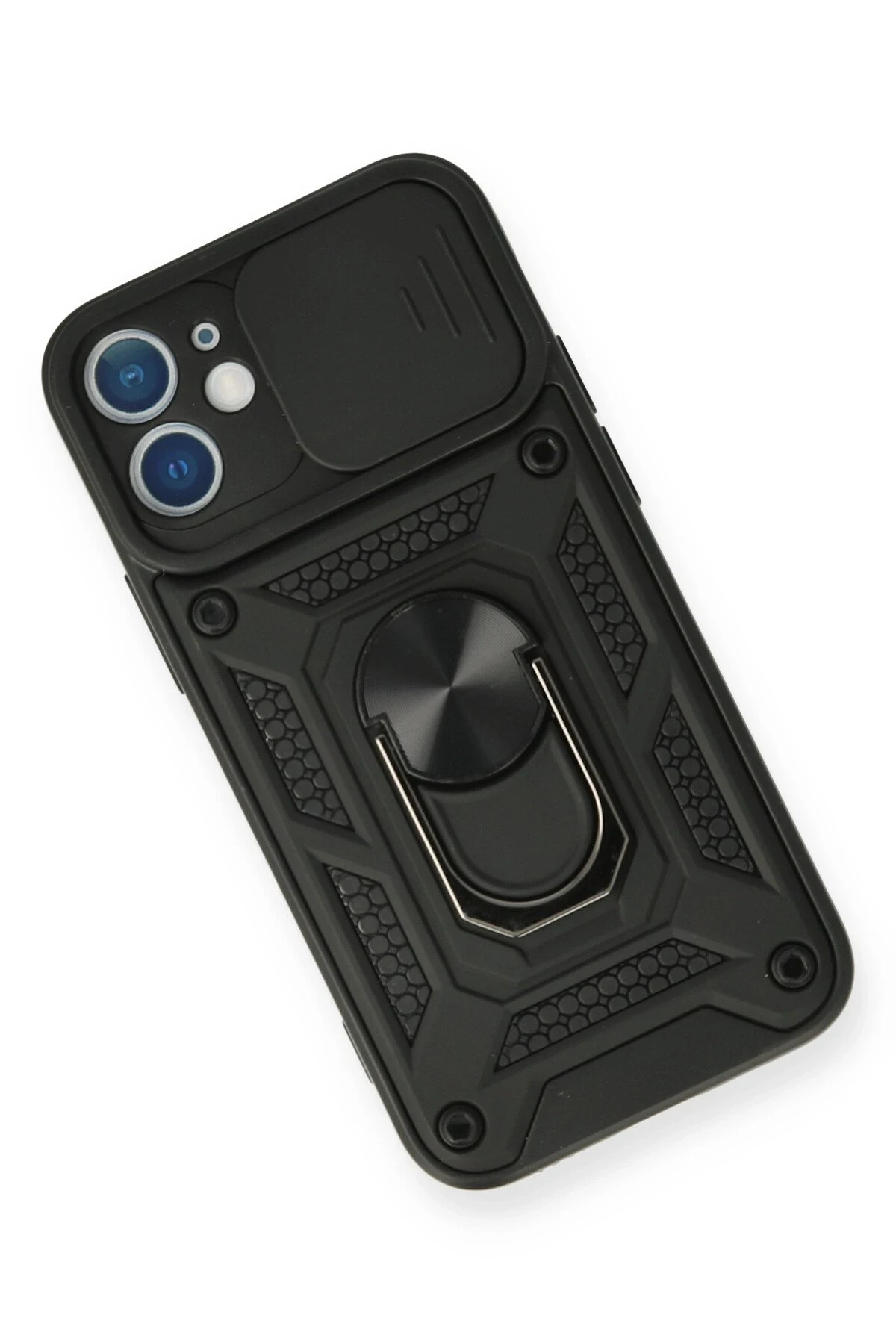 Newface Apple iPhone 12 Kılıf Pars Lens Yüzüklü Silikon - Siyah — görsel 3
