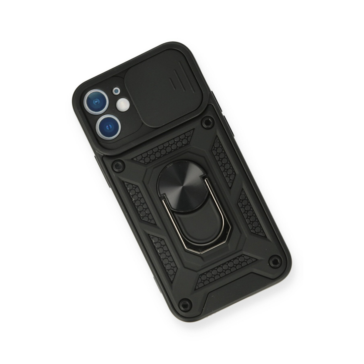 Newface Apple iPhone 12 Kılıf Pars Lens Yüzüklü Silikon - Siyah — görsel 9