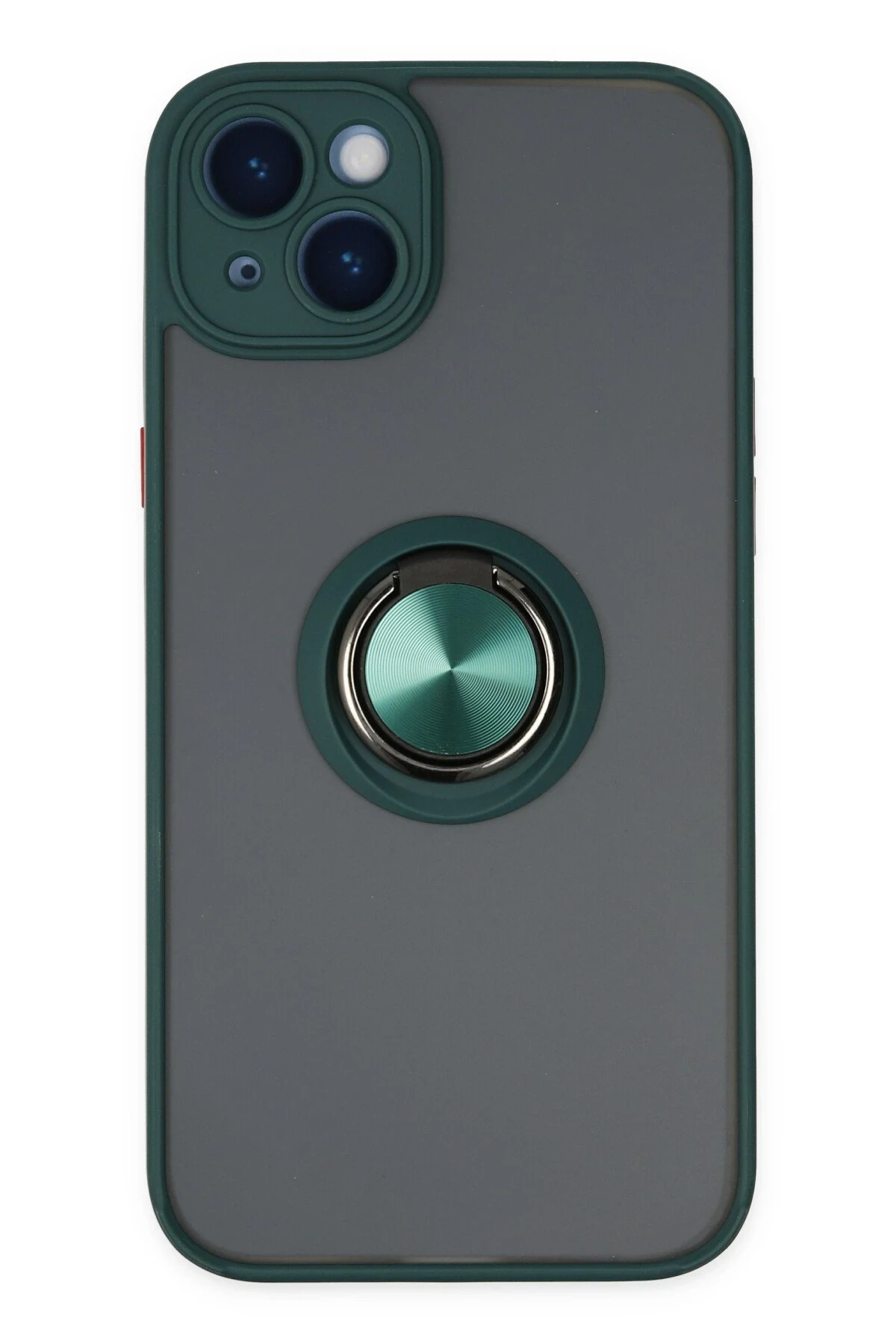 Newface iPhone 14 Kılıf Montreal Yüzüklü Silikon Kapak - Yeşil