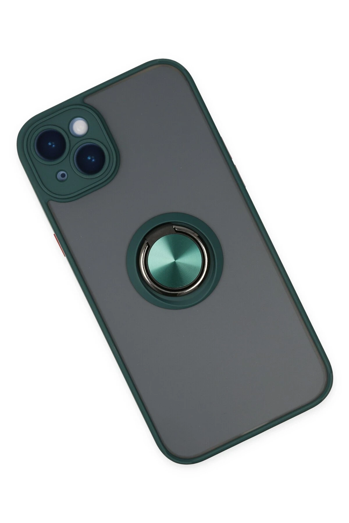 Newface iPhone 14 Kılıf Montreal Yüzüklü Silikon Kapak - Yeşil