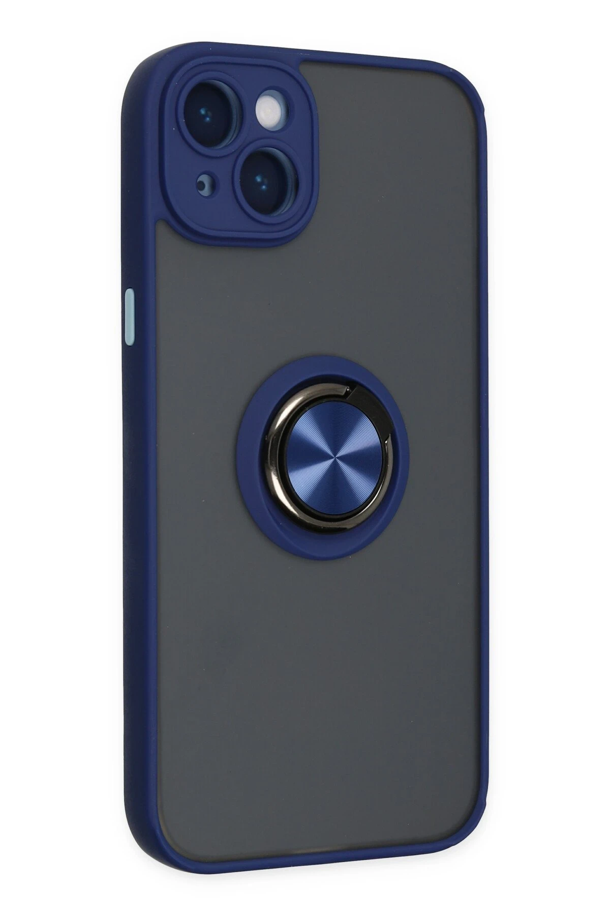 Newface iPhone 14 Kılıf Montreal Yüzüklü Silikon Kapak - Lacivert
