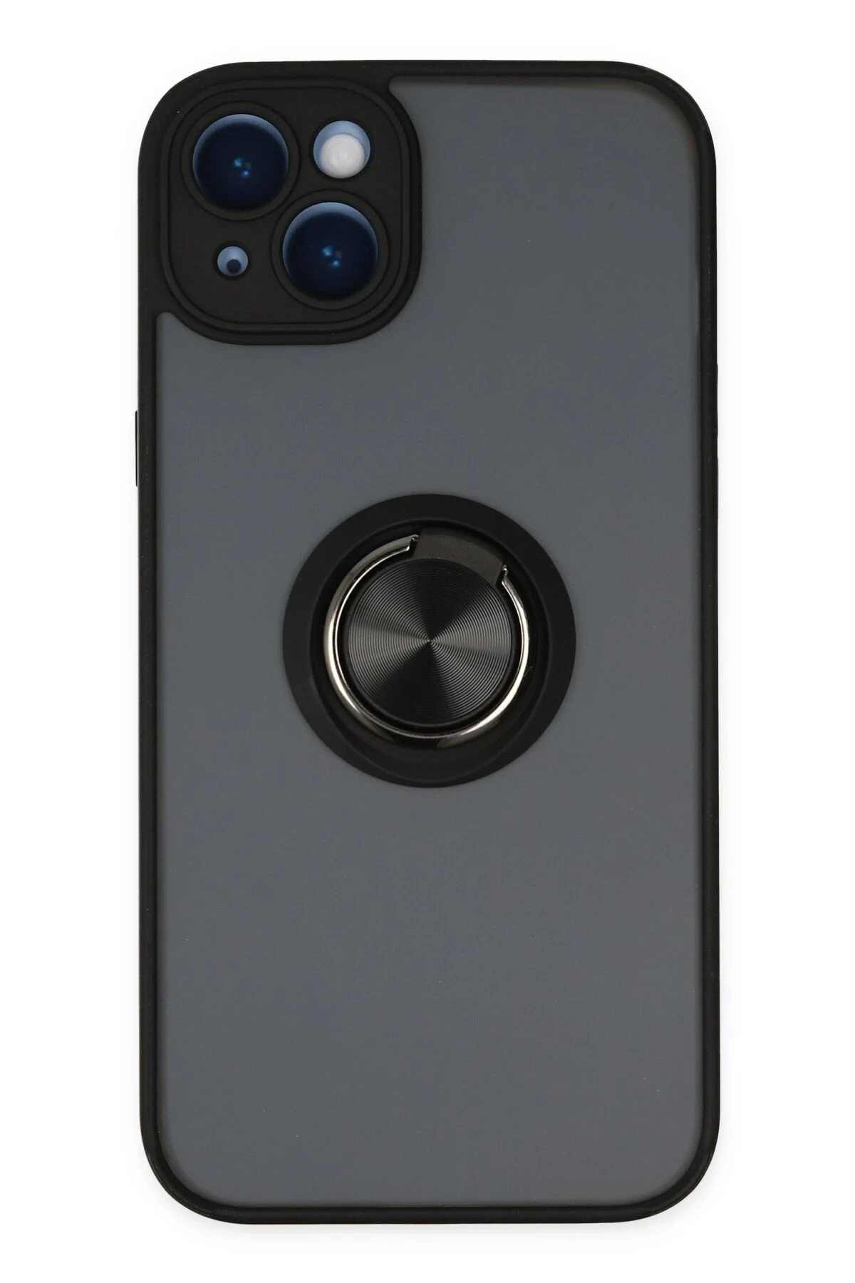 Newface Apple iPhone 14 Plus Kılıf Montreal Yüzüklü Silikon Kapak - Siyah