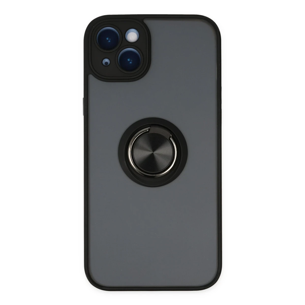 Newface Apple iPhone 14 Plus Kılıf Montreal Yüzüklü Silikon Kapak - Siyah — görsel 5