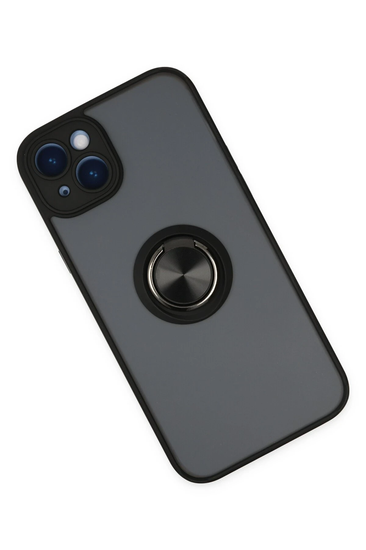 Newface Apple iPhone 14 Plus Kılıf Montreal Yüzüklü Silikon Kapak - Siyah — görsel 3