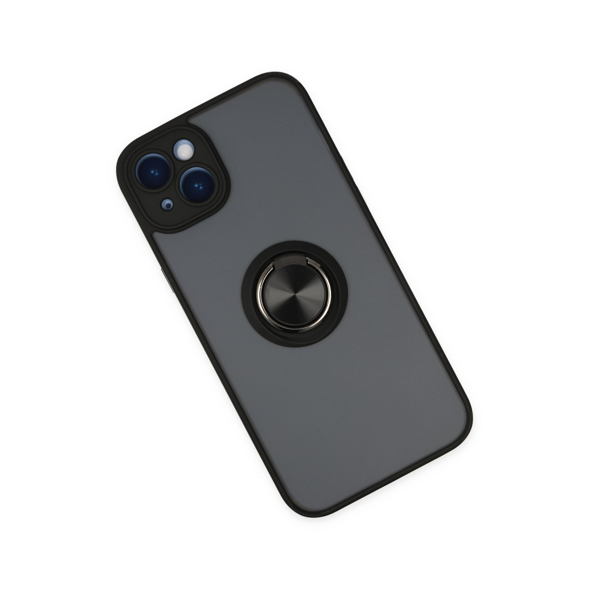 Newface Apple iPhone 14 Plus Kılıf Montreal Yüzüklü Silikon Kapak - Siyah — görsel 11