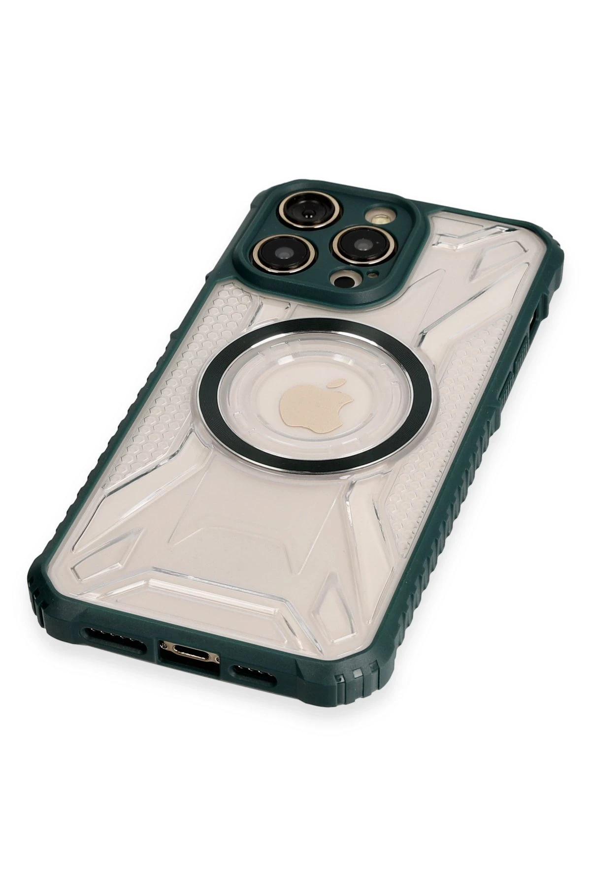 Newface iPhone 14 Pro Kılıf Prag Magneticsafe Kapak - Koyu Yeşil