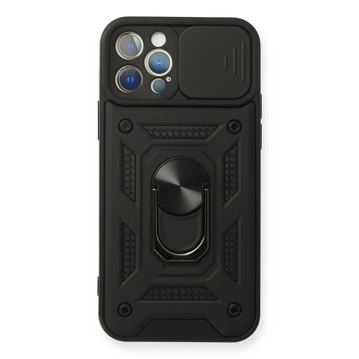 Newface Apple iPhone 12 Pro Kılıf Pars Lens Yüzüklü Silikon - Siyah — görsel 4