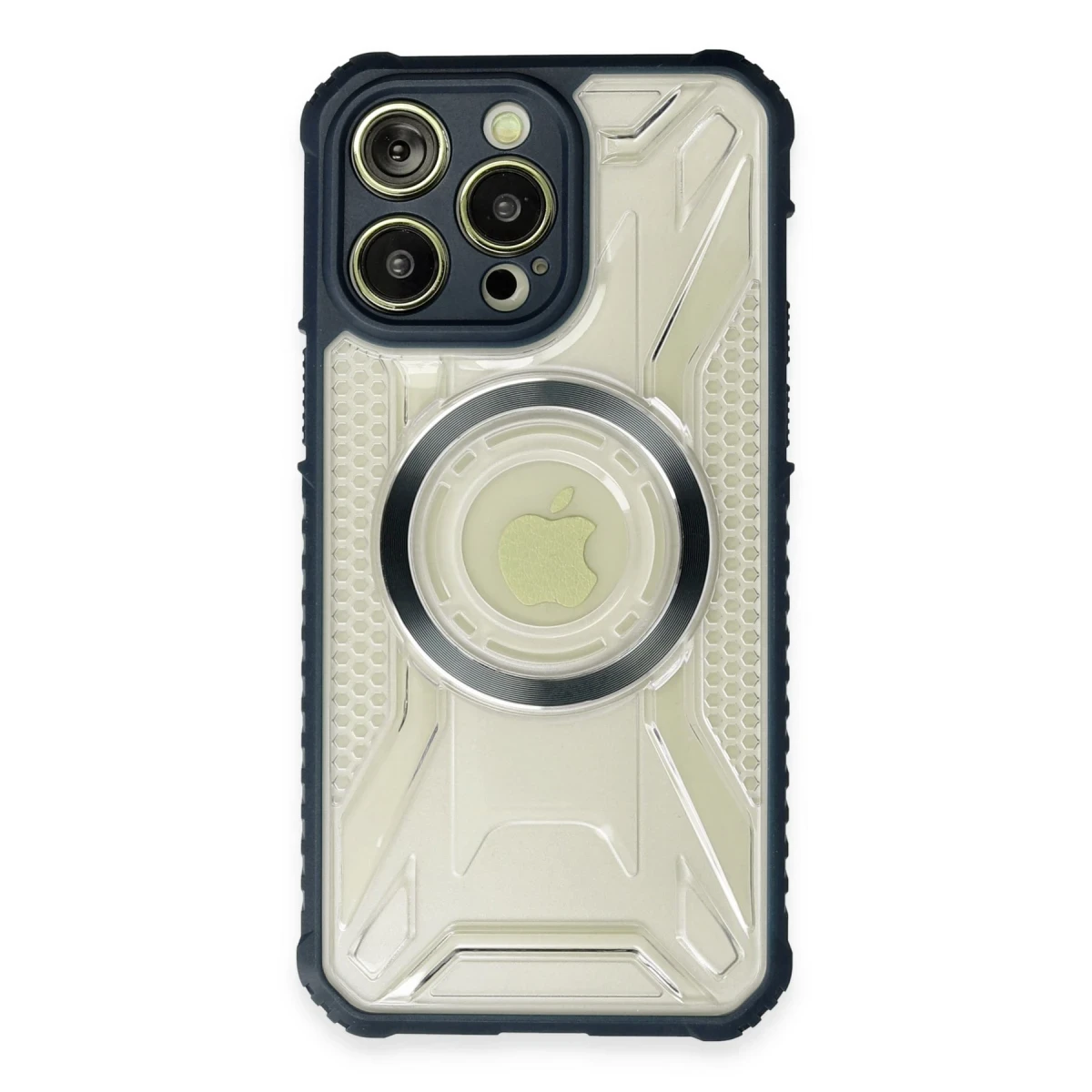 Newface Apple iPhone 14 Pro Max Kılıf Prag Magneticsafe Kapak - Lacivert
